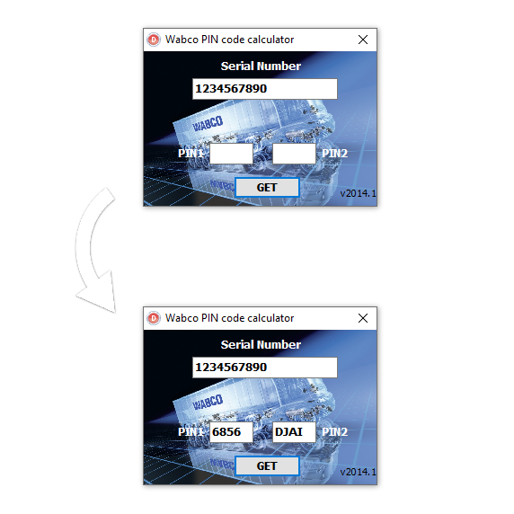 Wabco PIN Code Calculator PIN 1 PIN 2